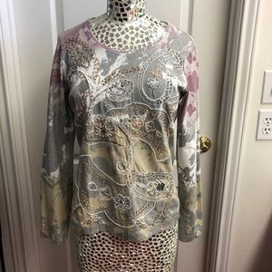 Chico’s Embellished Long Sleeve Top